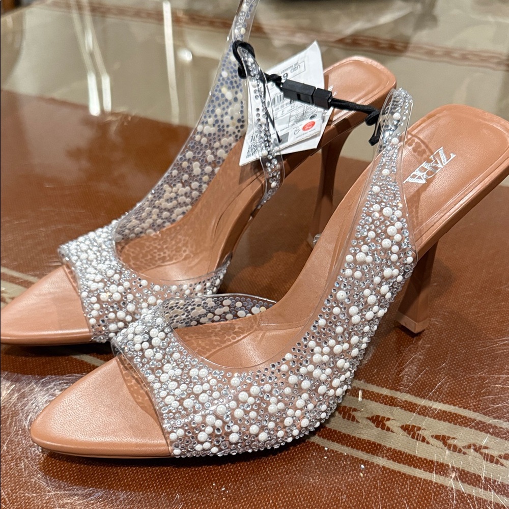 Zara Women's Sparkling Silver Heels